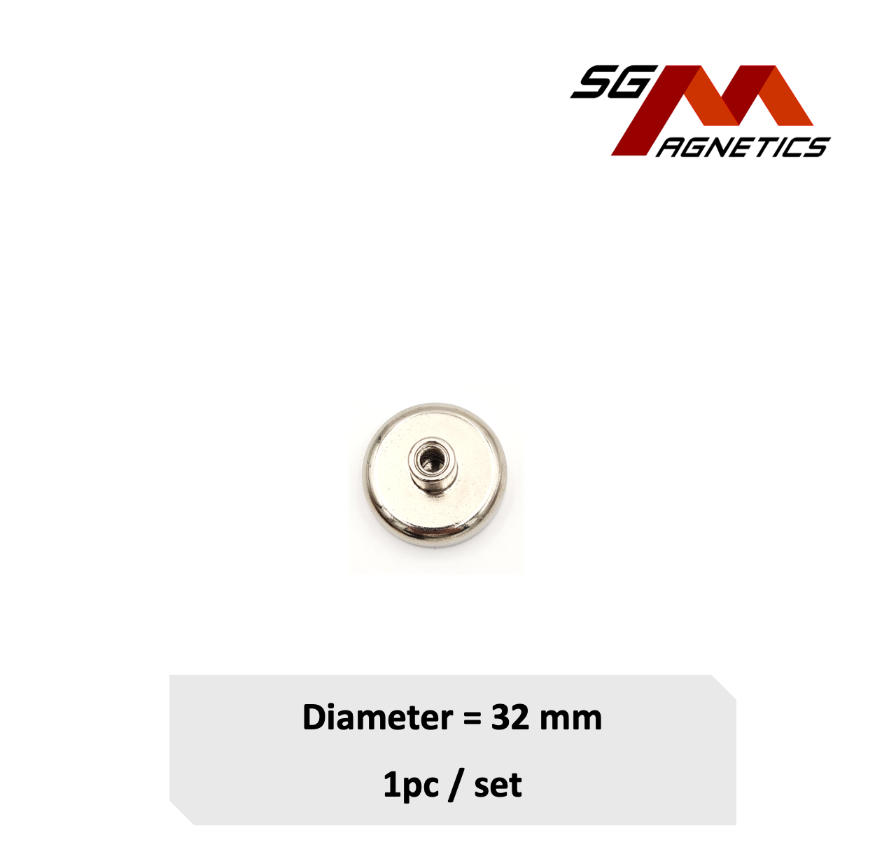 32mm Internal Threaded Bushing Pot SGNPD32 - Neodymium Magnet - 1pc