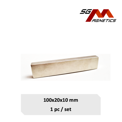 100x20x10mm N35 - Neodymium Block Magnets - 1piece