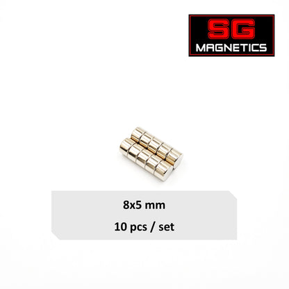8x5mm N35 - Neodymium Disc Magnets - 10pcs