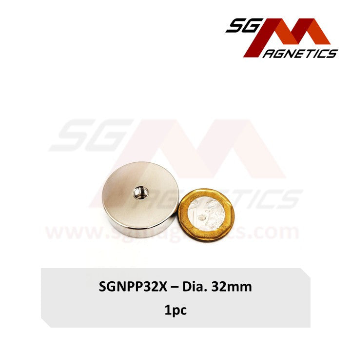 Improved 32mm Neodymium Deep Pot Magnet - SGNPP32X - 1pc