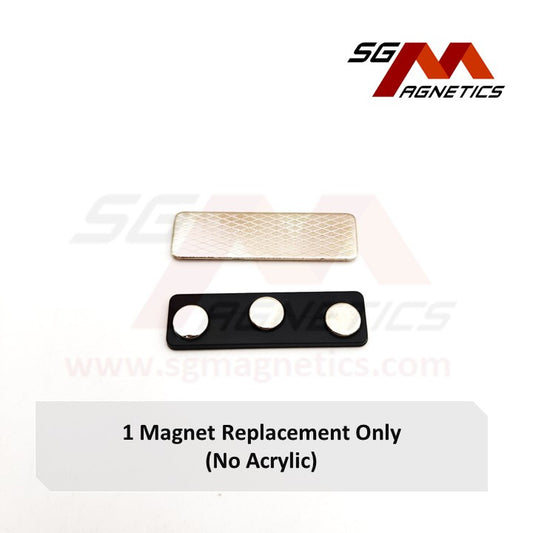 Magnetic Badge (3 Magnets) - Magnet Tag Backing Only - 1pc