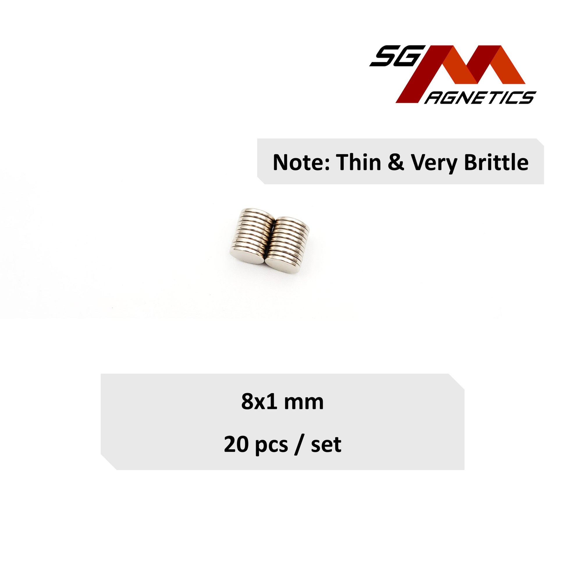 8x1mm N35 - Neodymium Disc Magnets - 20pcs