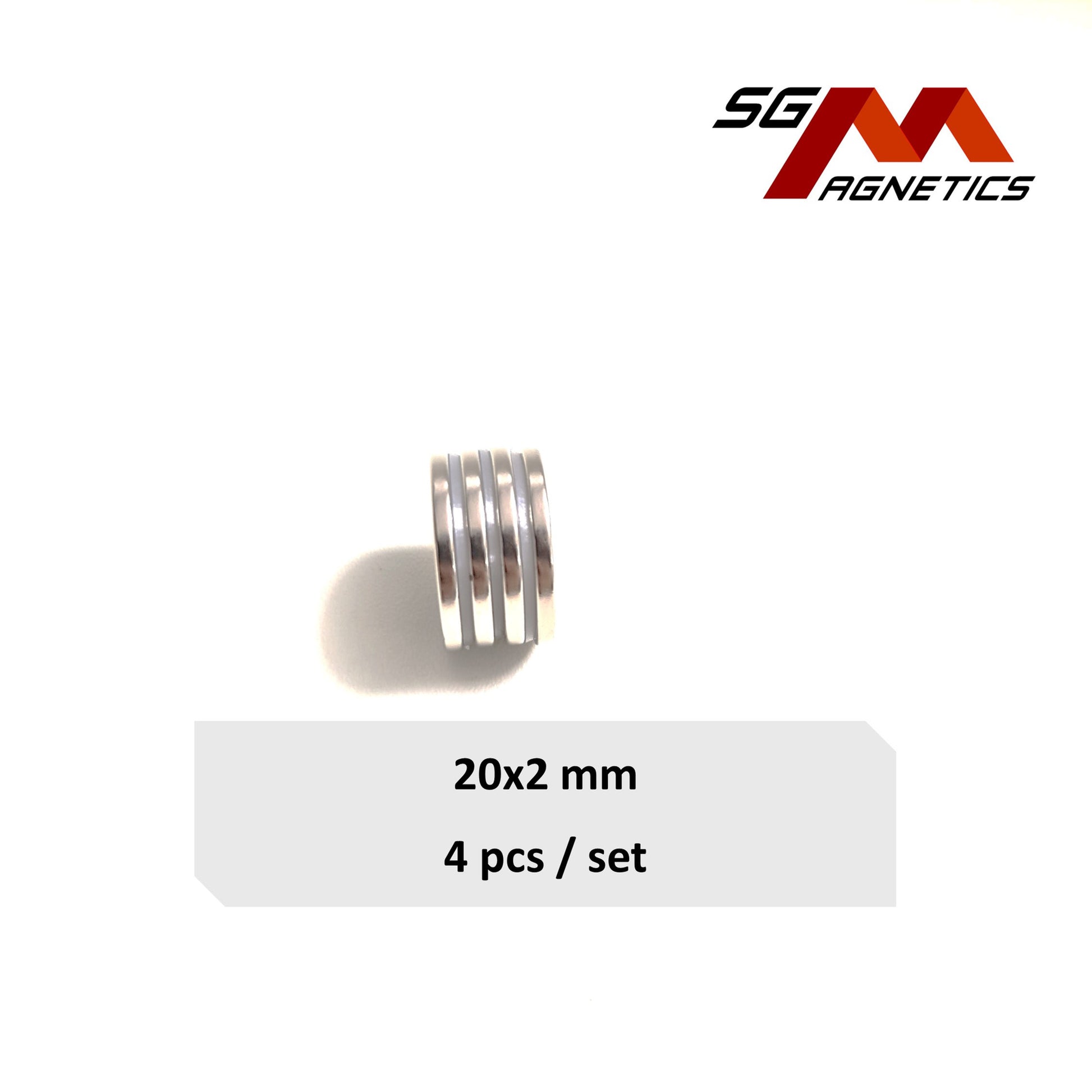 20x2mm N35 - Neodymium Disc Magnets - 4pcs