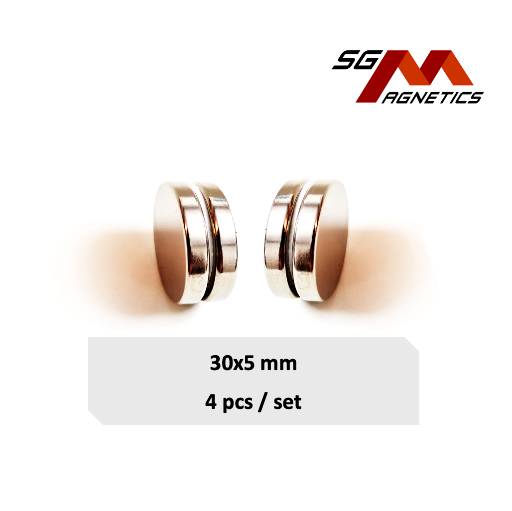 30x5mm N35 - Neodymium Disc Magnets - 4pcs