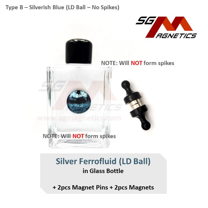 Silver Ferrofluid (LD) Display Bottle  - Colored Ferro Magnetic Liquid