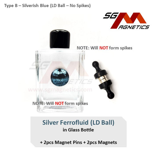 Silver Ferrofluid (LD) Display Bottle  - Colored Ferro Magnetic Liquid
