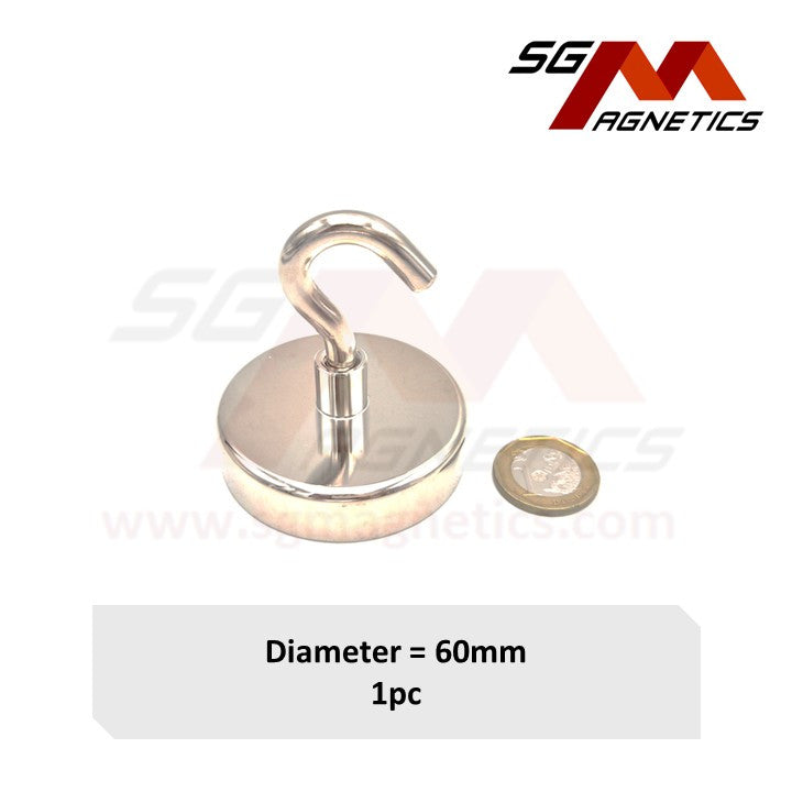 60mm Hook Pot SGNPE60 - Neodymium Magnet - 1pc