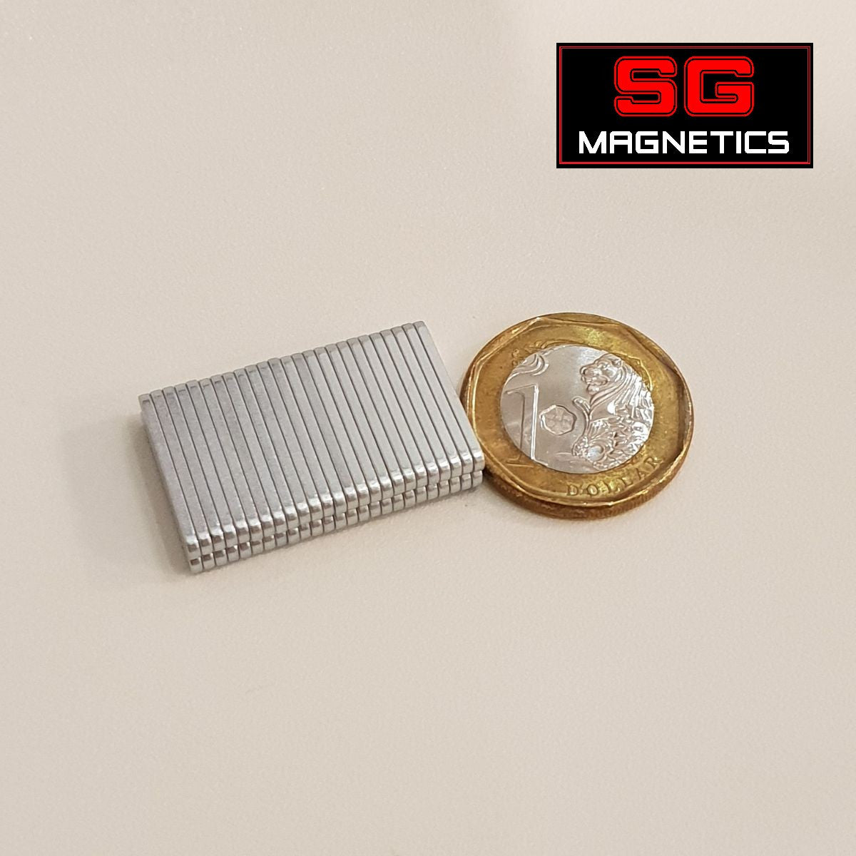 19x3x0.8xR1.5mm N40UH - 4 poles on 1 surface -  5pcs/pack