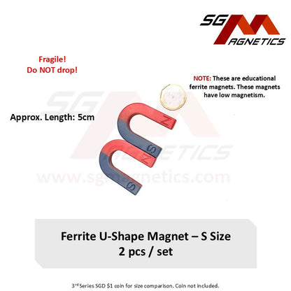 L50mm S U-Shape - Educational Magnets - Ferrite U-Shape Magnet - 2pcs