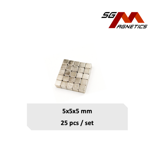 5x5x5mm N35 - Neodymium Cube Magnets - 25pcs