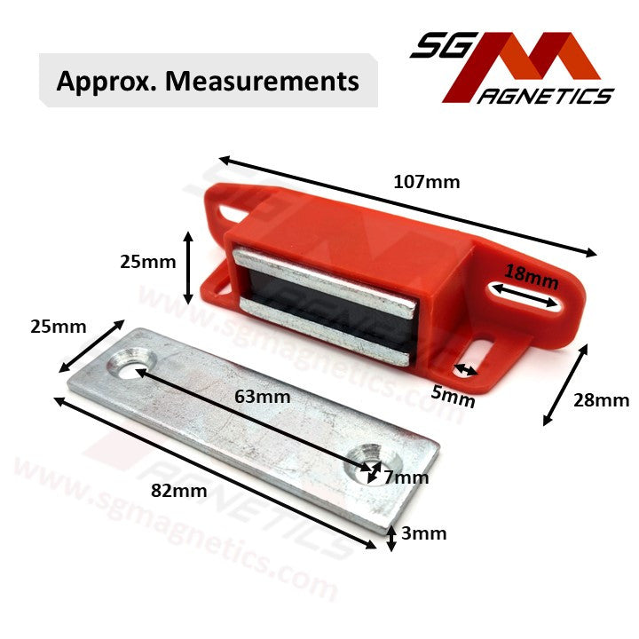 Universal Latch Magnet - Heavy Duty 30 LBS Magnetic Catch - 1pc /set