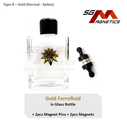 Gold Ferrofluid (B) Display Bottle  - Colour Ferro Fluid Magnetic Liquid