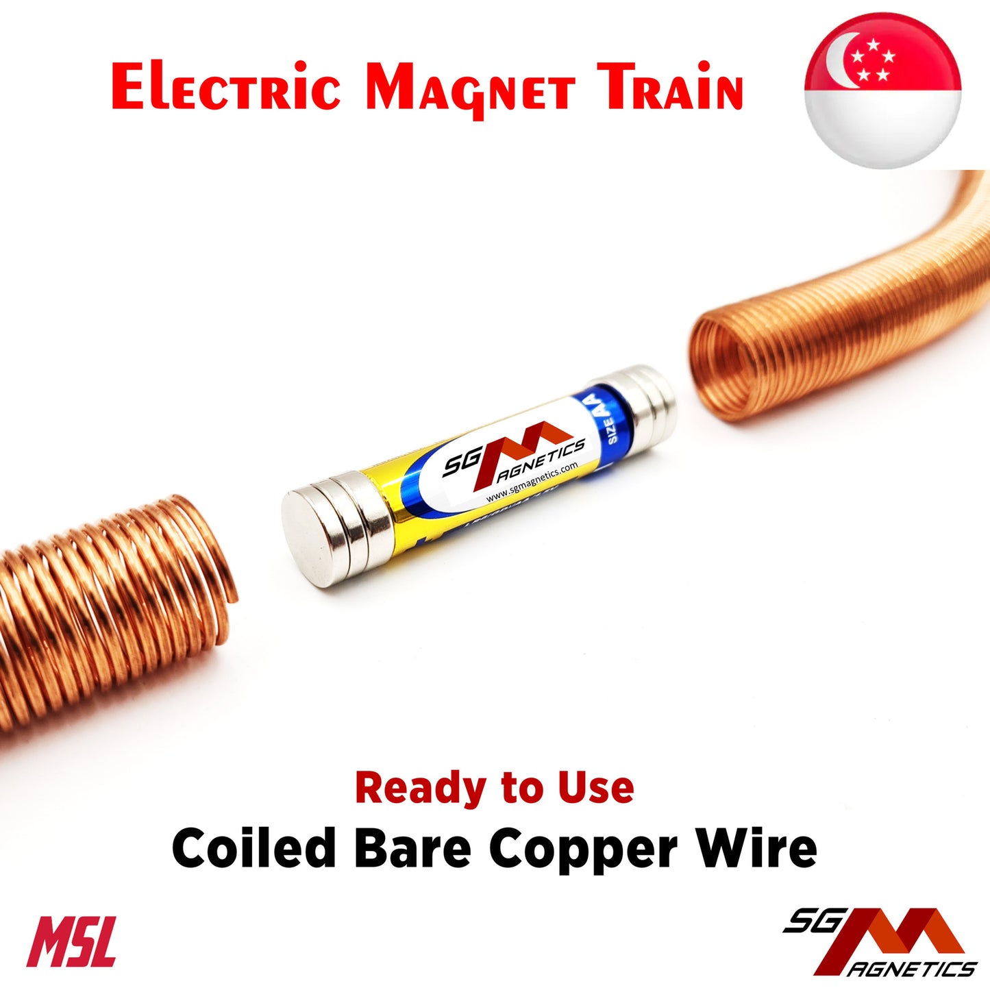 Electric Magnet Train - Bare Copper Wire Electromagnet Train Science Experiment