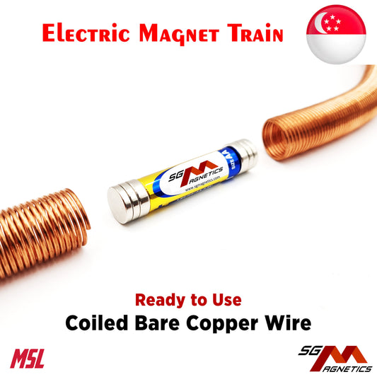 Electric Magnet Train - Bare Copper Wire Electromagnet Train Science Experiment
