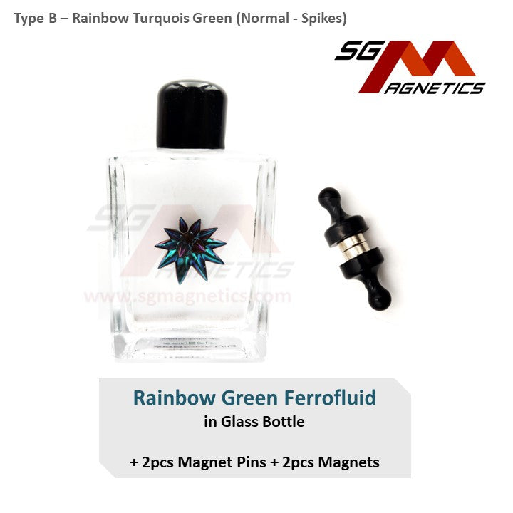 Rainbow Green Ferrofluid (B) Display Bottle  - Color Ferro Fluid Magnetic Liquid