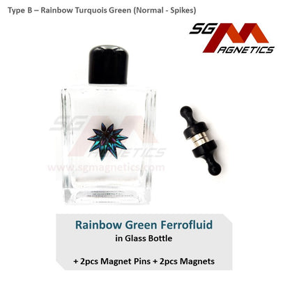 Rainbow Green Ferrofluid (B) Display Bottle  - Color Ferro Fluid Magnetic Liquid