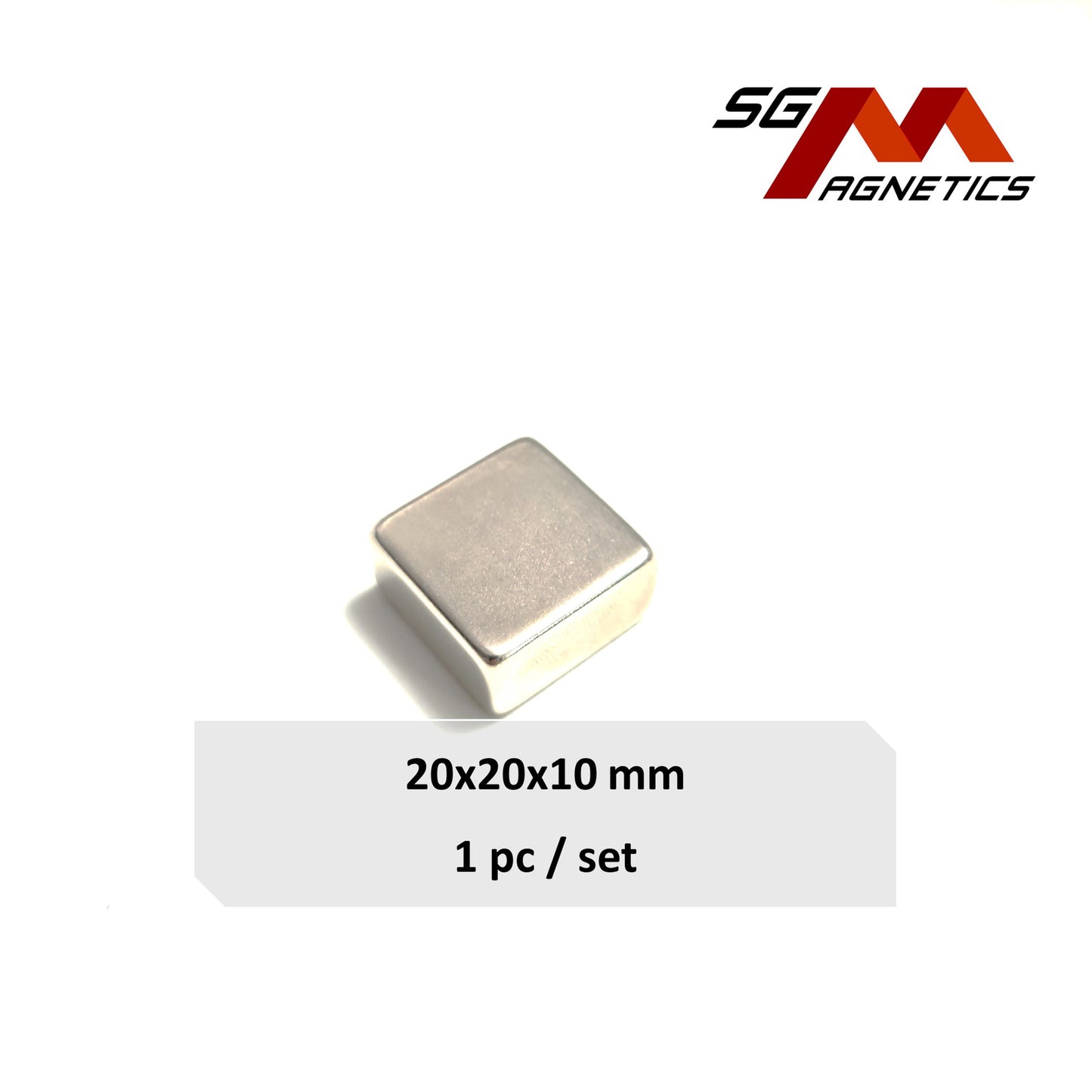 20x20x10mm N35 - Neodymium Block Magnets - 1piece