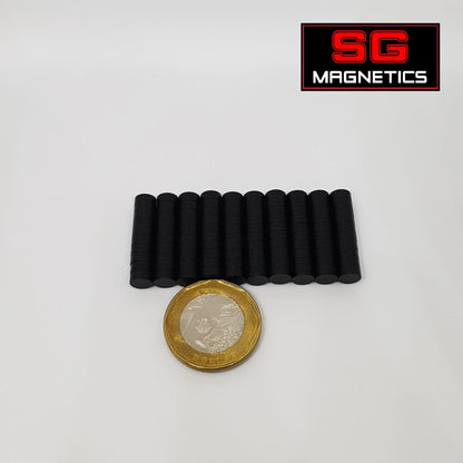 6x2.65mm N42SH - Black Epoxy Coated SH Disc Neodymium Magnets - 10pcs