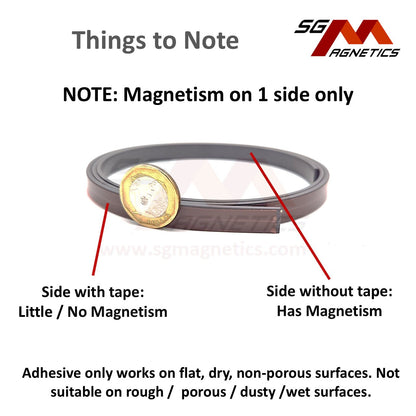 20mm Magnetic Tape - 2mm Thk Ver. S3 - Flexible Magnet Roll with Tesa tape
