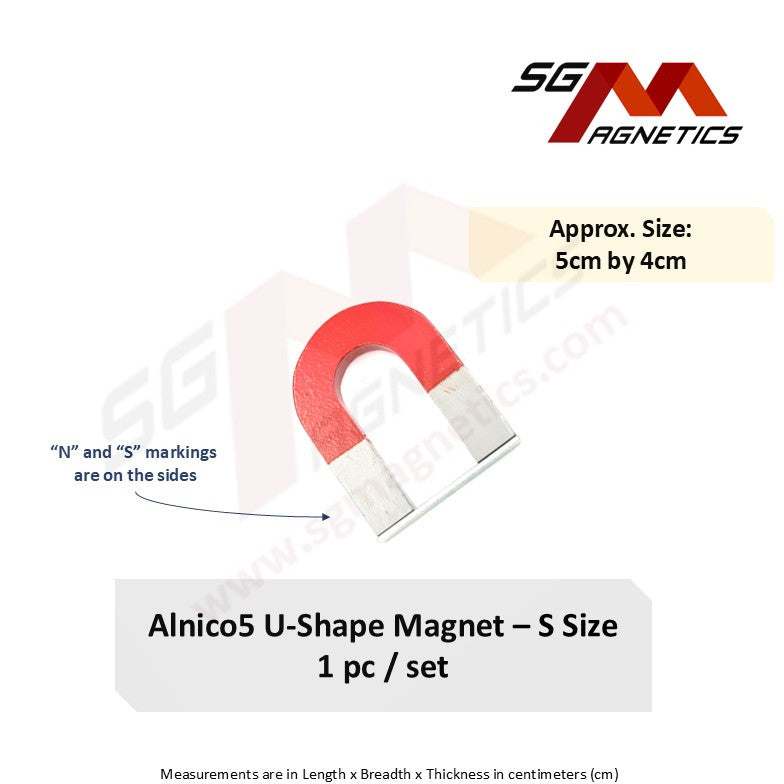 AlNiCo5 U-Shape Magnet - S Size - 50x40x7mm - 1pc