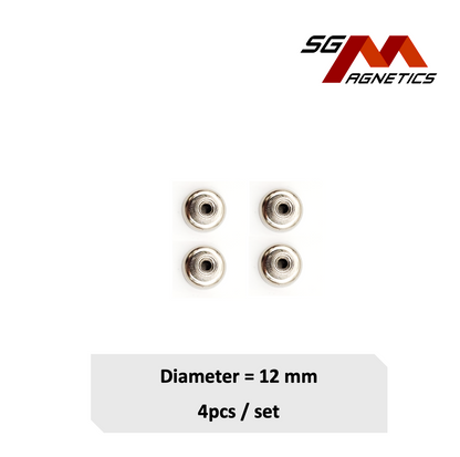 12mm Internal Threaded Bushing Pot SGNPD12 - Neodymium Magnet - 4pcs