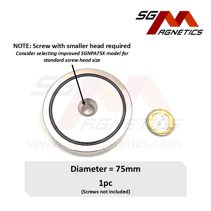 75mm Countersunk Pot SGNPA75 - Neodymium Magnet - 1pc