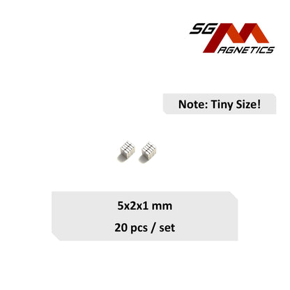 5x2x1mm N35 - Neodymium Block Magnets - 20pcs