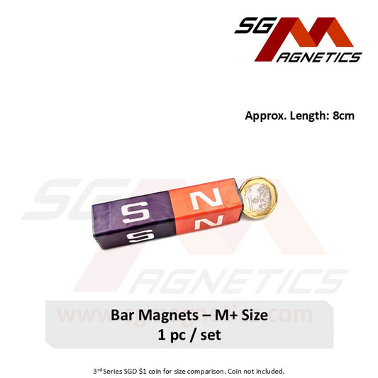 L80mm M+ Bar - Educational Magnets - Ferrite Bar Magnet - 1pc
