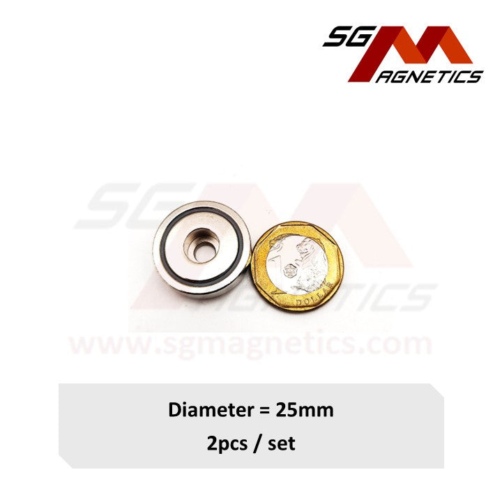25mm Counterbore Pot SGNPB25 - Neodymium Magnet - 1pc