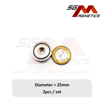 25mm Counterbore Pot SGNPB25 - Neodymium Magnet - 1pc