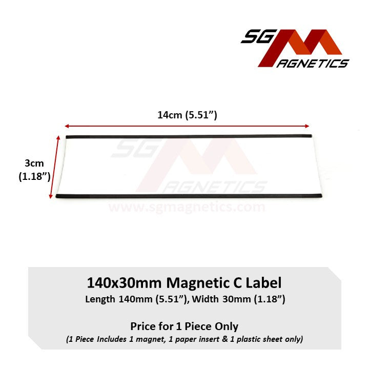 140x30mm C-Profile Magnetic Labels Warehouse Racking Label - 1pc