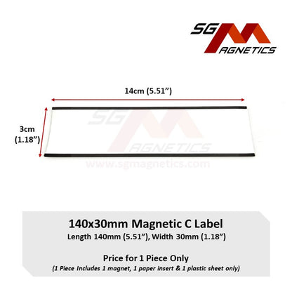 140x30mm C-Profile Magnetic Labels Warehouse Racking Label - 1pc