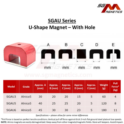 40mm - AlNiCo Horseshoe Powers Ushape - Similar to Eclipse E812