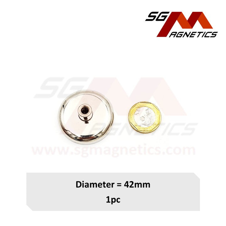 42mm Internal Threaded Bushing Pot SGNPD42 - Neodymium Magnet - 1pc