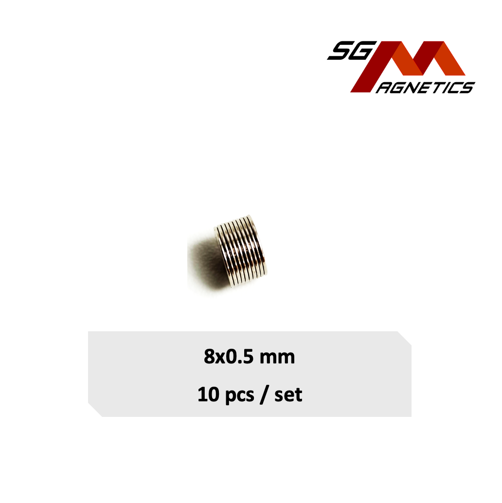 8x0.5mm N35 - Neodymium Disc Magnets - 10pcs