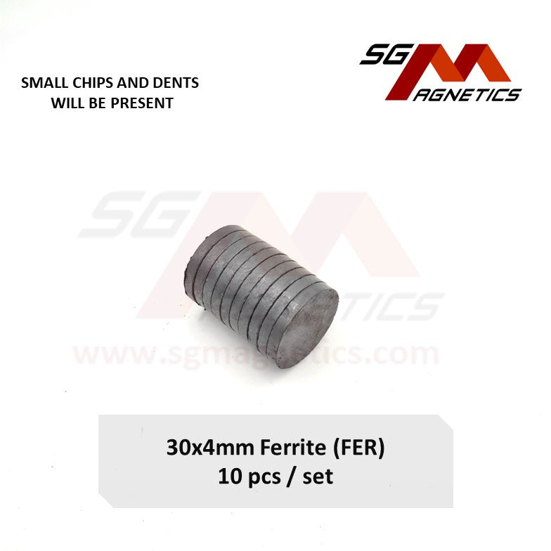 30*4mm - Ferrite Ceramic Disc Magnets - 10pcs