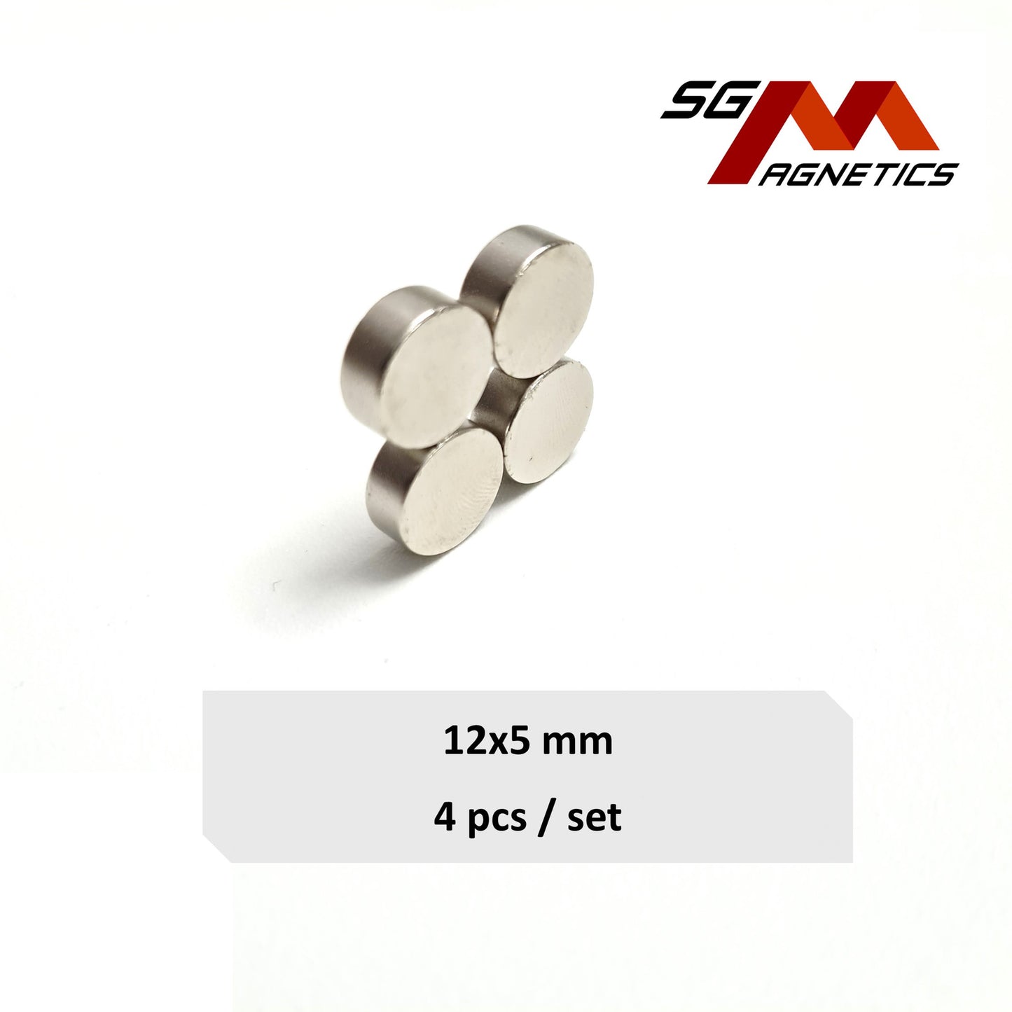 12x5mm N35 - Neodymium Disc Magnets - 4pcs