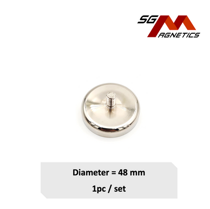 48mm External Threaded Stud Pot SGNPC48 - Neodymium Magnet - 1pc