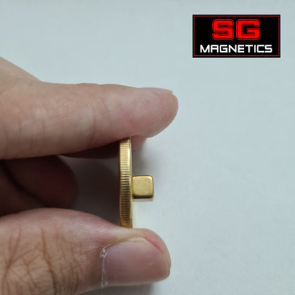 4x4x4mm N35 - Gold Coloured Neodymium Cube Magnets - 10pcs