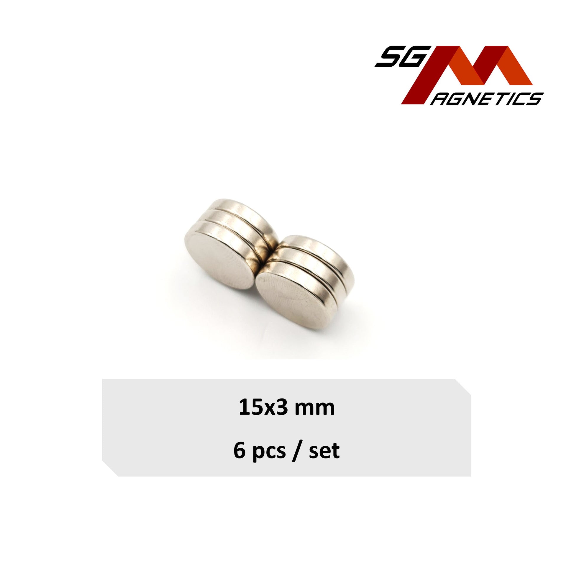 15x3mm N35 - Neodymium Disc Magnets - 6pcs