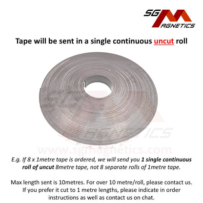 1/2" Magnetic Strip Roll W12.7mm T2mm Ver. S2  Flexible Magnet Tape with 3M