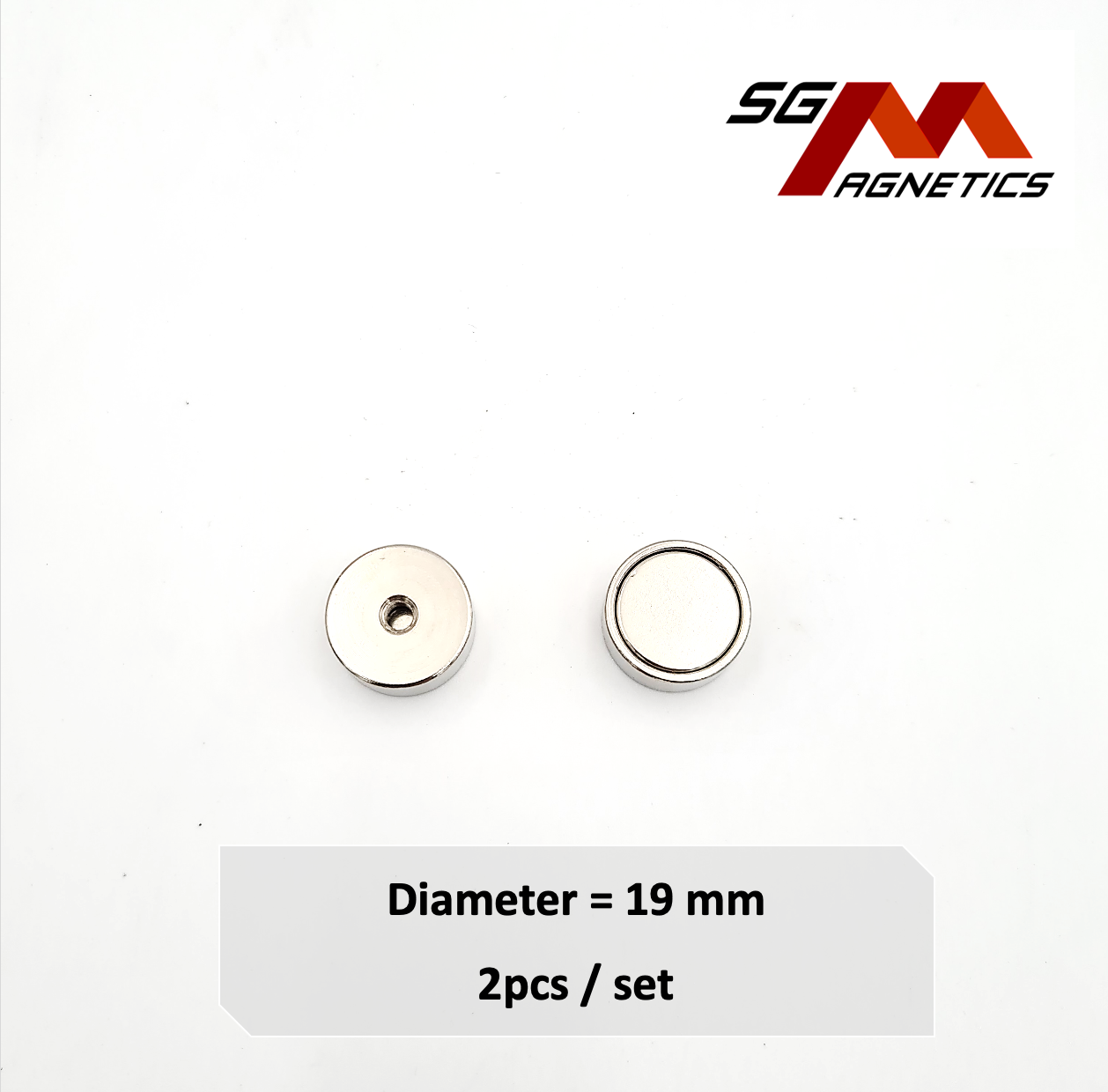 19mm Neodymium Deep Pot SGNPP19 - Neodymium Magnet - 2pcs