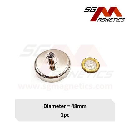 48mm Internal Threaded Bushing Pot SGNPD48 - Neodymium Magnet - 1pc