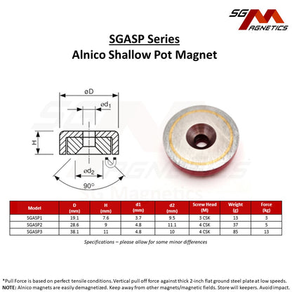 28.6mm - AlNiCo Shallow Pot - High Temperature - Similar to Eclipse 827