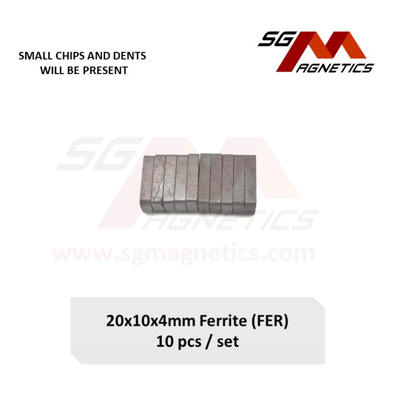 20*10*4mm - Ferrite Ceramic Block Magnets - 10pcs