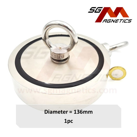 D136 Neodymium Pot Magnet SGNFD136 - Dual Eyebolt - 1pc