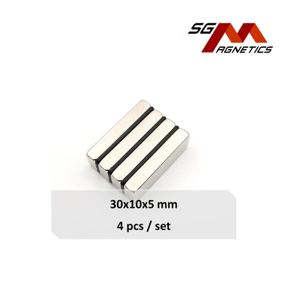 30x10x5mm N35 - Neodymium Block Magnets - 4pcs
