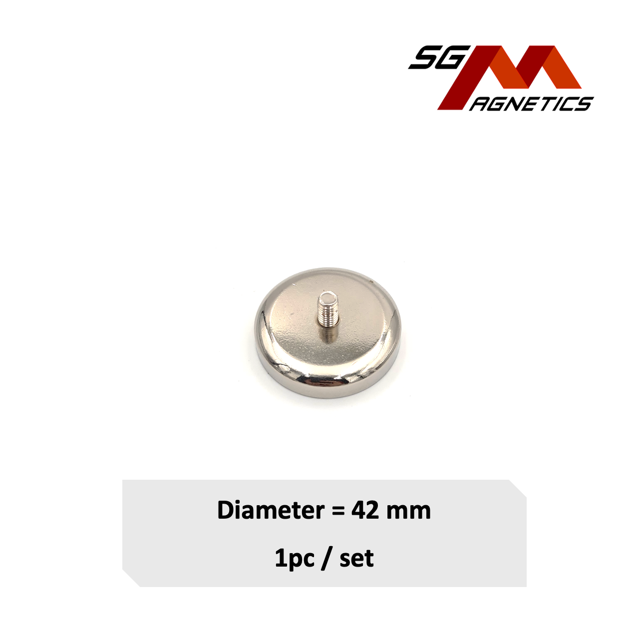 42mm External Threaded Stud Pot SGNPC42 - Neodymium Magnet - 1pc