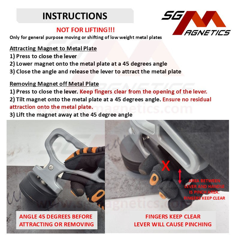 Handheld Magnetic Plate Holder (Small plate - NOT for lifting) Lifter