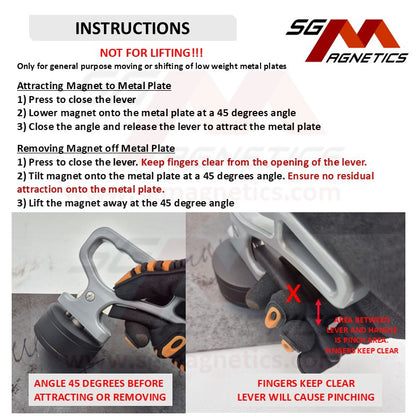 Handheld Magnetic Plate Holder (Small plate - NOT for lifting) Lifter